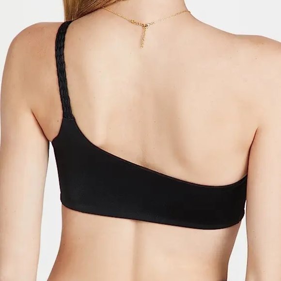 Joues de Sable Swim NWT Emmy One Shoulder Bikini Top in Noir/Black size Medium - Picture 3 of 8